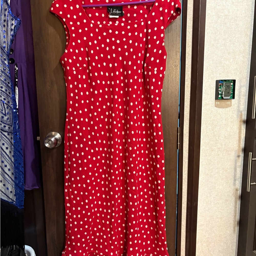Red Polka Dot Wiggle Dress